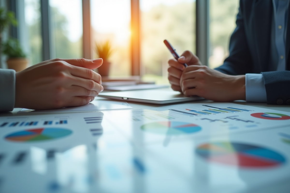 Analyste financier examinant des graphiques financiers