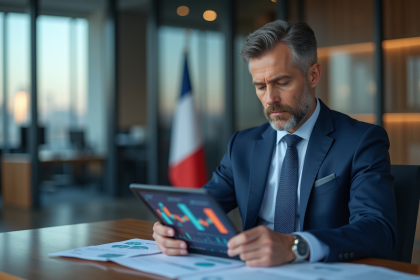 Banque et cryptomonnaie un executive examine des graphiques