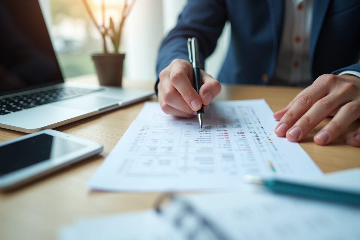 Mains écrivant des calculs d