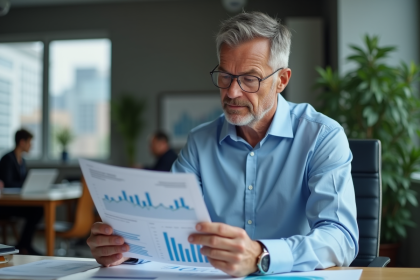 Homme d'affaires en réunion dans un bureau moderne