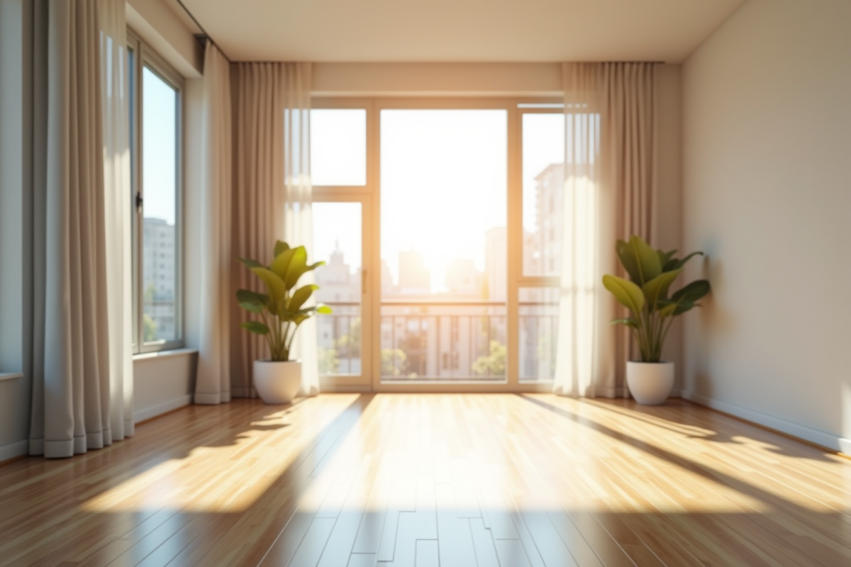 Intérieur d'un appartement moderne lumineux et épuré