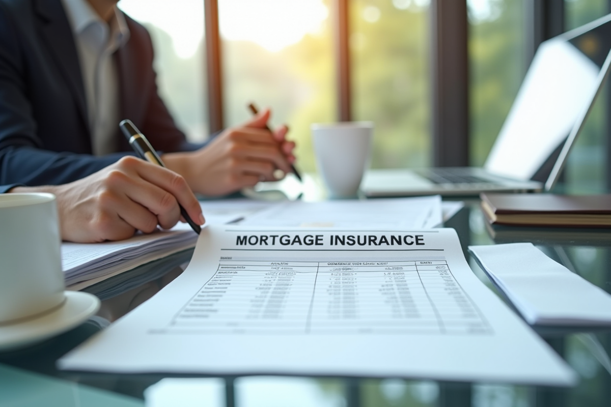 Mains tenant un contrat d assurance hypothécaire sur un bureau