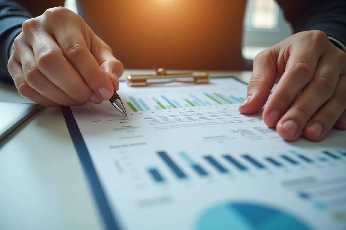 Mains tenant des certificats d actions au-dessus de documents fiscaux