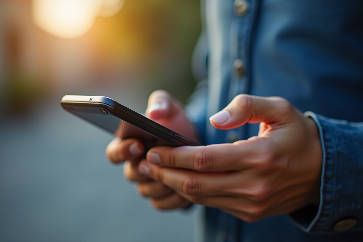 Personne tenant un smartphone avec une application de monnaie digitale