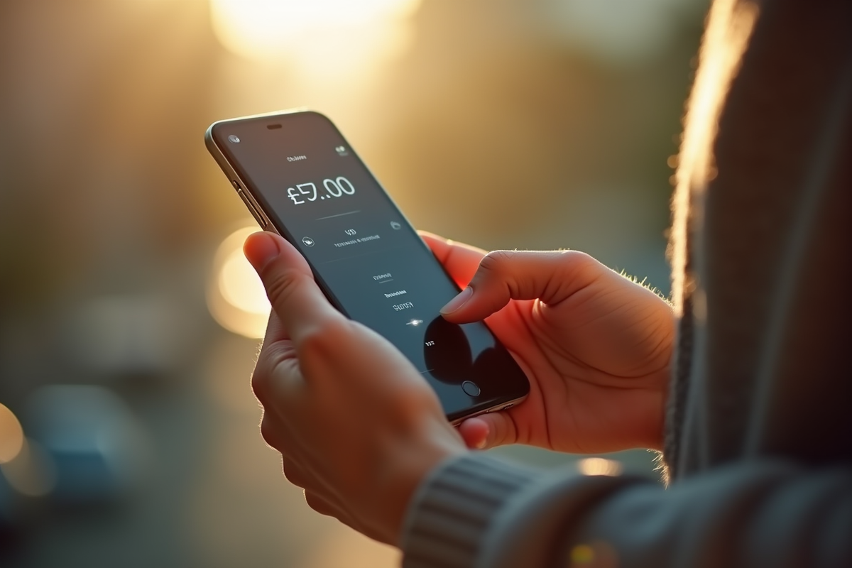 Personne tenant un smartphone avec prix Solana proche de 2000
